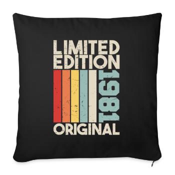 1981 - Limited Edition Birthday Gift 1981 Original - Sofakissenbezug 45 x 45 cm - Schwarz - Vorne