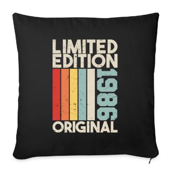1986 - Cadeau d’anniversaire en édition limitée 1986 Original - Housse de coussin décorative 45 x 45 cm - noir - Devant