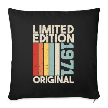 1971 - Cadeau d’anniversaire en édition limitée 1971 Original - Housse de coussin décorative 45 x 45 cm - noir - Devant