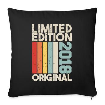 2018 - Limited Edition Birthday Gift 2018 Original - Sofakissenbezug 45 x 45 cm - Schwarz - Vorne