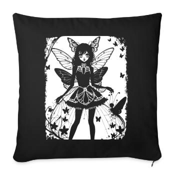 Fairycore Aesthetics Skeleton Fairy Goth Grunge G - Sofa pillowcase 17,3'' x 17,3'' (45 x 45 cm) - black - Front