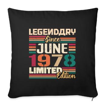 Légendaire Juin 1978 Edition Limitée Juin 1978 - Housse de coussin décorative 45 x 45 cm - noir - Devant