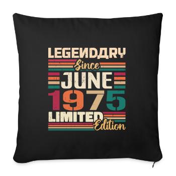 Légendaire Juin 1975 Edition Limitée Juin 1975 - Housse de coussin décorative 45 x 45 cm - noir - Devant