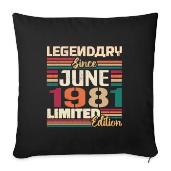 Legendary June 1981 Limited Edition June 1981 - Sofakissenbezug 45 x 45 cm - Schwarz - Vorne