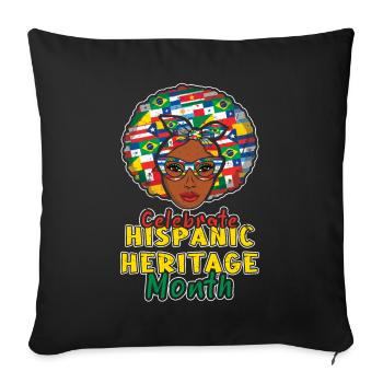 Les Afro célèbrent le patrimoine national hispanique - Housse de coussin décorative 45 x 45 cm - noir - Devant