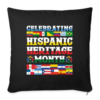 Le drapeau célèbre le patrimoine hispanique national hispanique - Housse de coussin décorative 45 x 45 cm - noir - Devant