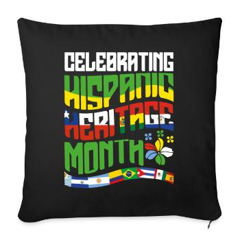 Célébrez le drapeau du patrimoine national hispanique - Housse de coussin décorative 45 x 45 cm - noir - Devant