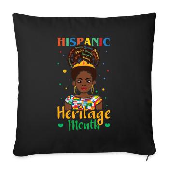 Girl Afro Hispanic National Hispanic Heritage - Sofa pillowcase 17,3'' x 17,3'' (45 x 45 cm) - black - Front