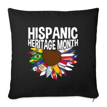 Sunflower Hispanic National Hispanic Heritage - Sofa pillowcase 17,3'' x 17,3'' (45 x 45 cm) - black - Front
