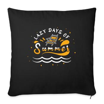 Funny Lazy Days Of Summer Surf Hello Summer - Sofa pillowcase 17,3'' x 17,3'' (45 x 45 cm) - black - Front