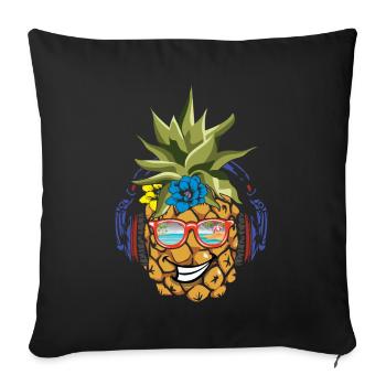 Funny Pineapple Surfing Surf Hello Summer - Sofa pillowcase 17,3'' x 17,3'' (45 x 45 cm) - black - Front