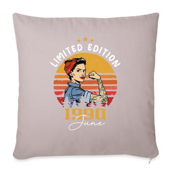 Millésime 1960 - Né En Juin 1960 - Housse de coussin décorative 45 x 45 cm - taupe clair - Devant