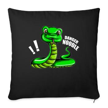 Snake is a Noodle Snake Saying - Sofa pillowcase 17,3'' x 17,3'' (45 x 45 cm) - black - Front