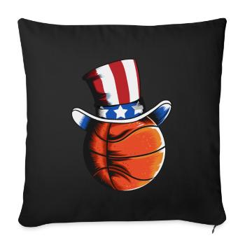Drôle de joueur de basket-ball américain - Housse de coussin décorative 45 x 45 cm - noir - Devant