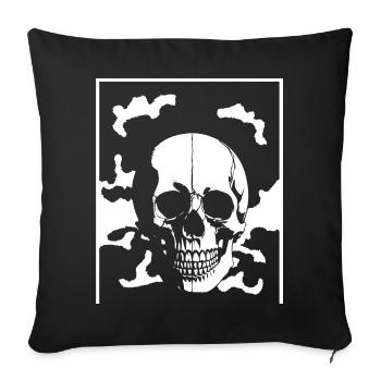 Horror Schädel Schädel Kunst Totenkopf Gothic Heavy Metal - Sofakissenbezug 45 x 45 cm - Schwarz - Vorne