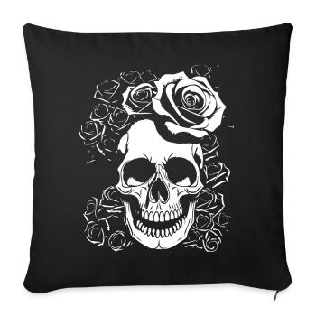 Horror Schädel Schädel Kunst Totenkopf Gothic Heavy Metal - Sofakissenbezug 45 x 45 cm - Schwarz - Vorne