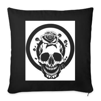 Horreur Crâne Crâne Art Crâne Gothique Heavy Metal - Housse de coussin décorative 45 x 45 cm - noir - Devant
