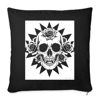 Horreur Crâne Crâne Art Crâne Gothique Heavy Metal - Housse de coussin décorative 45 x 45 cm - noir - Devant