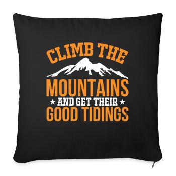 Escalader les montagnes - Housse de coussin décorative 45 x 45 cm - noir - Devant