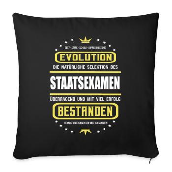 Staatsexamen überragend und mit Erfolg bestanden - Sofakissenbezug 45 x 45 cm - Schwarz - Vorne