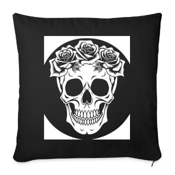 Horror Schädel Schädel Kunst Schädel Gothic Heavy Metal - Sofakissenbezug 45 x 45 cm - Schwarz - Vorne