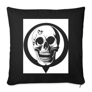Horreur Crâne Crâne Art Crâne Gothique Heavy Metal - Housse de coussin décorative 45 x 45 cm - noir - Devant