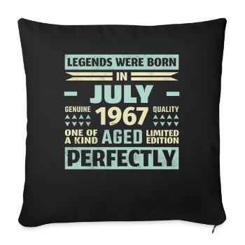 56ème Anniversaire Juillet Millésime 2005 Millésime - Housse de coussin décorative 45 x 45 cm - noir - Devant