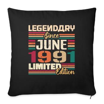 Légendaire Juin 1991 Edition Limitée Juin 1991 - Housse de coussin décorative 45 x 45 cm - noir - Devant