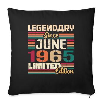 Legendary June 1965 Limited Edition June 1965 - Sofa pillowcase 17,3'' x 17,3'' (45 x 45 cm) - black - Front