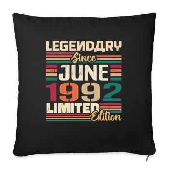 Légendaire Juin 1992 Edition Limitée Juin 1992 - Housse de coussin décorative 45 x 45 cm - noir - Devant