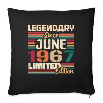 Légendaire Juin 1967 Edition Limitée Juin 1967 - Housse de coussin décorative 45 x 45 cm - noir - Devant