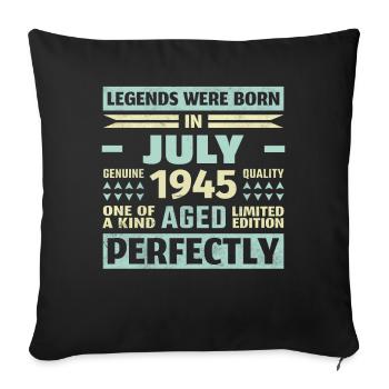 78th Birthday July Vintage 2005 Vintage - Sofa pillowcase 17,3'' x 17,3'' (45 x 45 cm) - black - Front