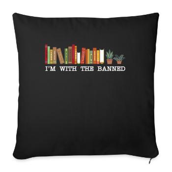 Je suis avec le lecteur amoureux du livre interdit Lire - Housse de coussin décorative 45 x 45 cm - noir - Devant