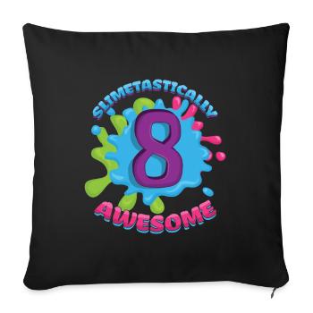 Pour les enfants de 8 ans Slime Lover Awesome Slime - Housse de coussin décorative 45 x 45 cm - noir - Devant