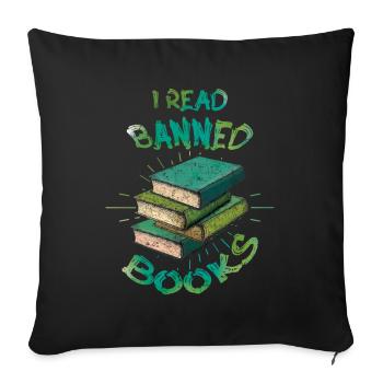 Lecteur Lire Je lis Interdit Livre Amour Amoureux Amoureux - Housse de coussin décorative 45 x 45 cm - noir - Devant