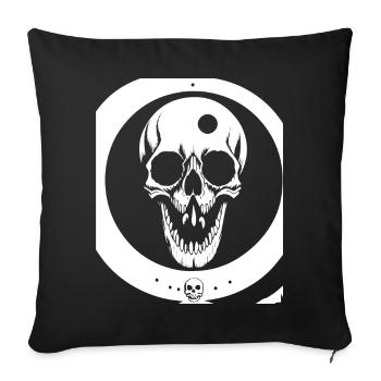 Horror Schädel Schädel Kunst Schädel Gothic Heavy Metal - Sofakissenbezug 45 x 45 cm - Schwarz - Vorne
