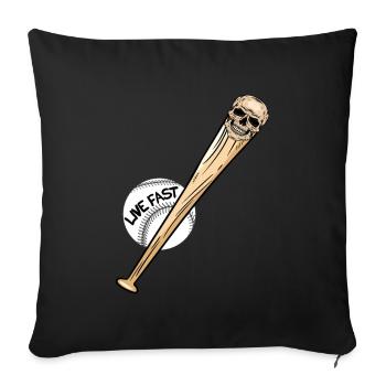 Baseball-Schädel Baseball Crâne - Housse de coussin décorative 45 x 45 cm - noir - Devant