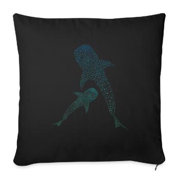 Walhai Whale Shark - Sofa pillowcase 17,3'' x 17,3'' (45 x 45 cm) - black - Front