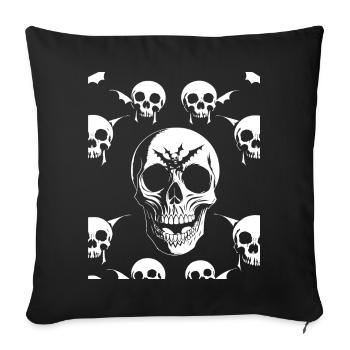 Horreur Crâne Crâne Art Crâne Gothique Heavy Metal - Housse de coussin décorative 45 x 45 cm - noir - Devant