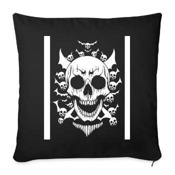 Horror Skull Skull Art Skull Gothic Heavy Metal - Sofa pillowcase 17,3'' x 17,3'' (45 x 45 cm) - black - Front