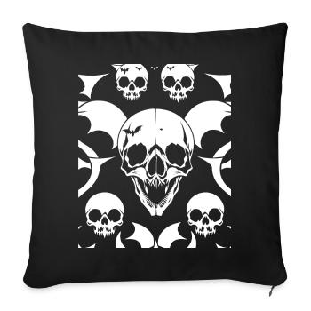 Horror Skull Skull Art Skull Gothic Heavy Metal - Sofa pillowcase 17,3'' x 17,3'' (45 x 45 cm) - black - Front