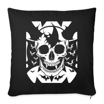 Horror Schädel Schädel Kunst Schädel Gothic Heavy Metal - Sofakissenbezug 45 x 45 cm - Schwarz - Vorne