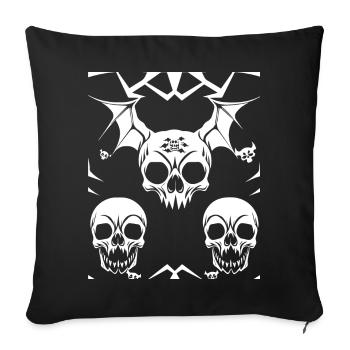 Horror Skull Skull Art Skull Gothic Heavy Metal - Sofa pillowcase 17,3'' x 17,3'' (45 x 45 cm) - black - Front