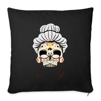 Maman Grands-parents Grand-mère Papa Día De Los Muertos - Housse de coussin décorative 45 x 45 cm - noir - Devant