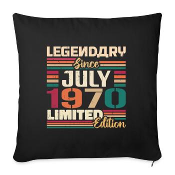 July 1970 Anniversary July 1970 July Year - Sofa pillowcase 17,3'' x 17,3'' (45 x 45 cm) - black - Front
