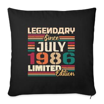 July 1986 Anniversary July 1986 July Year - Sofa pillowcase 17,3'' x 17,3'' (45 x 45 cm) - black - Front