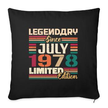 July 1978 Anniversary July 1978 July Year - Sofa pillowcase 17,3'' x 17,3'' (45 x 45 cm) - black - Front