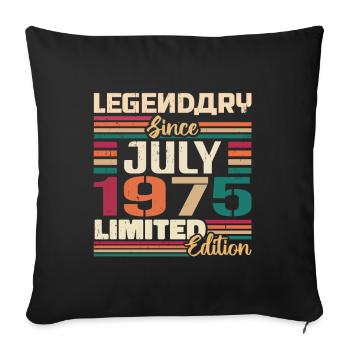 July 1975 Anniversary July 1975 July Year - Sofa pillowcase 17,3'' x 17,3'' (45 x 45 cm) - black - Front