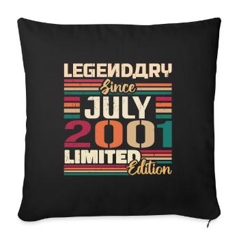 Juillet 2001 Anniversaire Juillet 2001 Juillet Millésime - Housse de coussin décorative 45 x 45 cm - noir - Devant