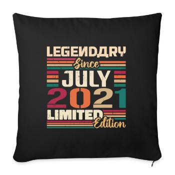 July 2021 Anniversary July 2021 July Vintage - Sofa pillowcase 17,3'' x 17,3'' (45 x 45 cm) - black - Front